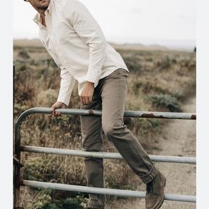 Taylor stitch democratic pant in washed walnut selvedge